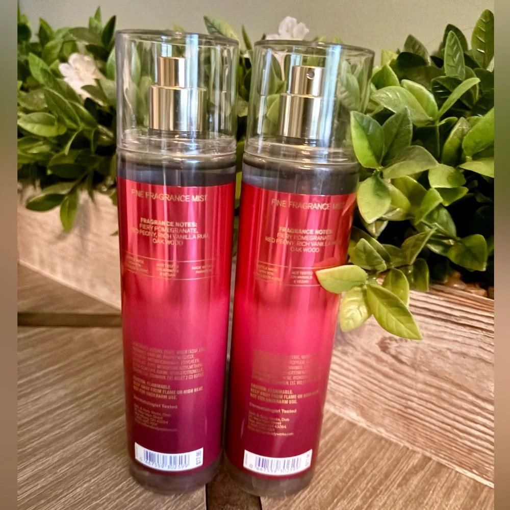 Bath & Body Works Forever Red Mists Rum Vanilla Peony Oak Set of 2 - 16 oz total